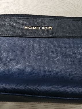 Michael Kors Navy and Black Cosmetic Bag